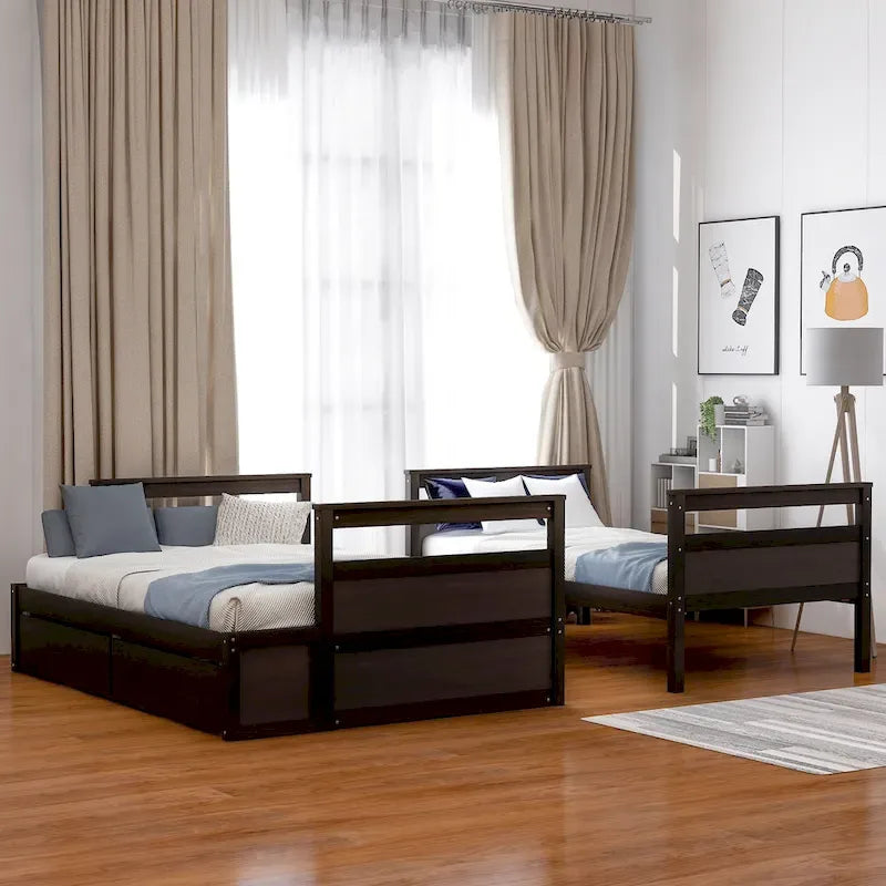 Letto a castello singolo su una piazza e mezza con cassetti contenitori