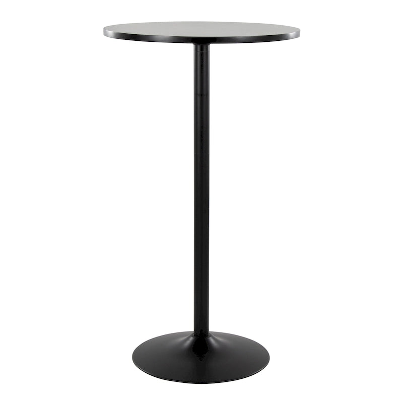 Tavolo rotondo regolabile in altezza con base in metallo e piano in MDF