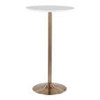 Tavolo rotondo regolabile in altezza con base in metallo e piano in MDF