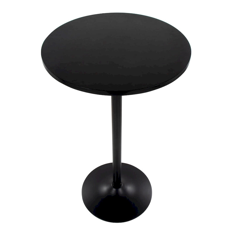 Tavolo rotondo regolabile in altezza con base in metallo e piano in MDF