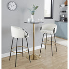 Tavolo rotondo regolabile in altezza con base in metallo e piano in MDF