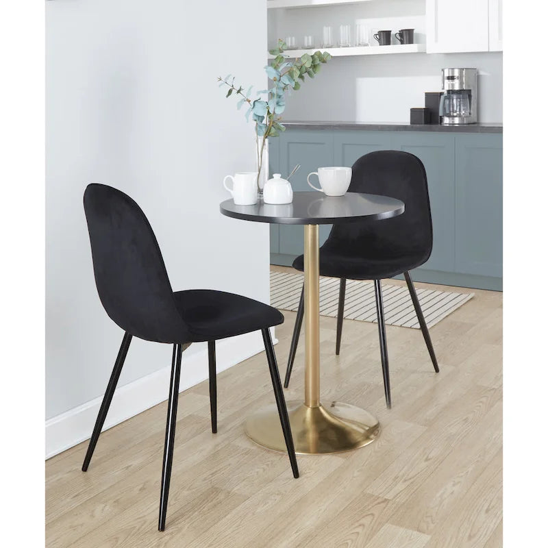 Tavolo rotondo regolabile in altezza con base in metallo e piano in MDF