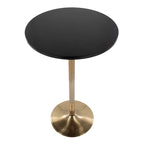 Tavolo rotondo regolabile in altezza con base in metallo e piano in MDF