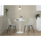 Tavolo rotondo regolabile in altezza con base in metallo e piano in MDF