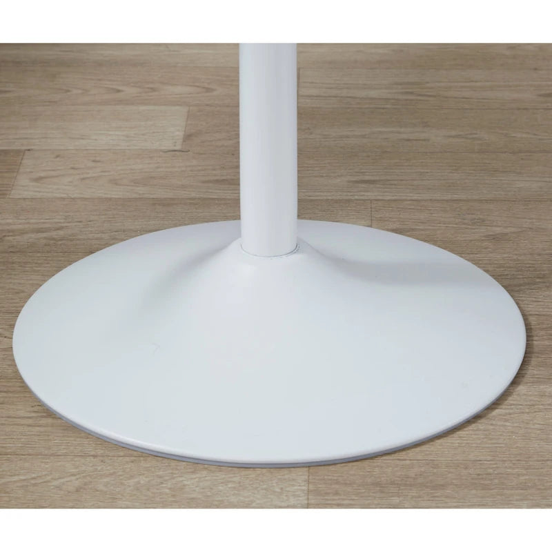 Tavolo rotondo regolabile in altezza con base in metallo e piano in MDF