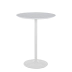 Tavolo rotondo regolabile in altezza con base in metallo e piano in MDF
