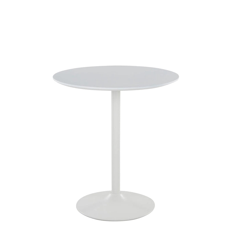Tavolo rotondo regolabile in altezza con base in metallo e piano in MDF