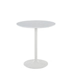Tavolo rotondo regolabile in altezza con base in metallo e piano in MDF