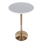 Tavolo rotondo regolabile in altezza con base in metallo e piano in MDF