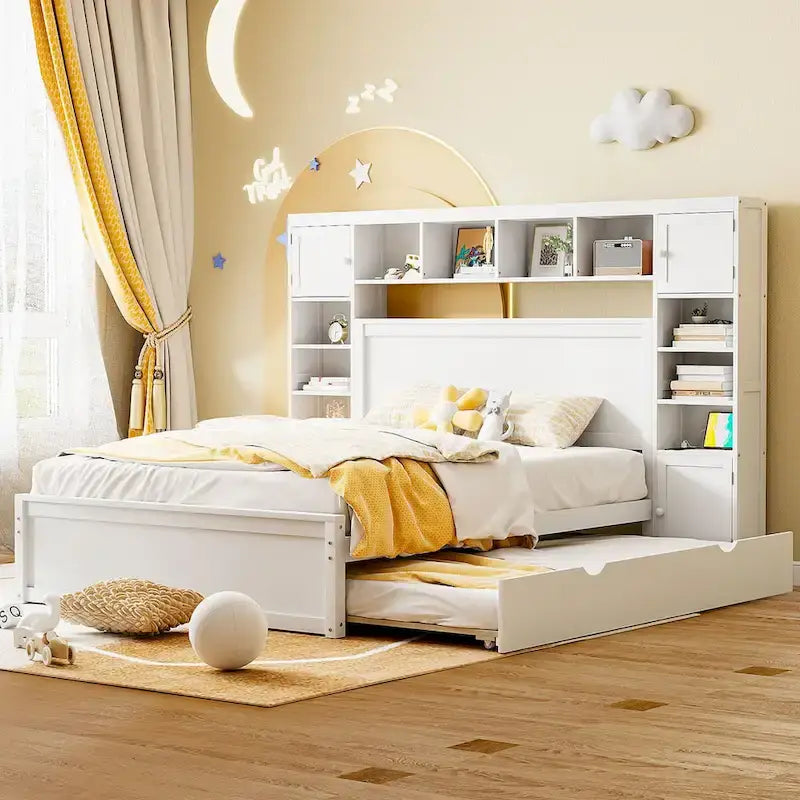 Struttura letto matrimoniale queen size con contenitore e prese integrate