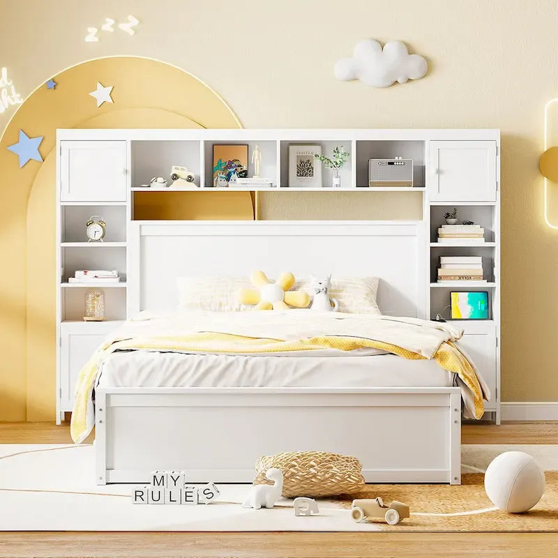 Struttura letto matrimoniale queen size con contenitore e prese integrate