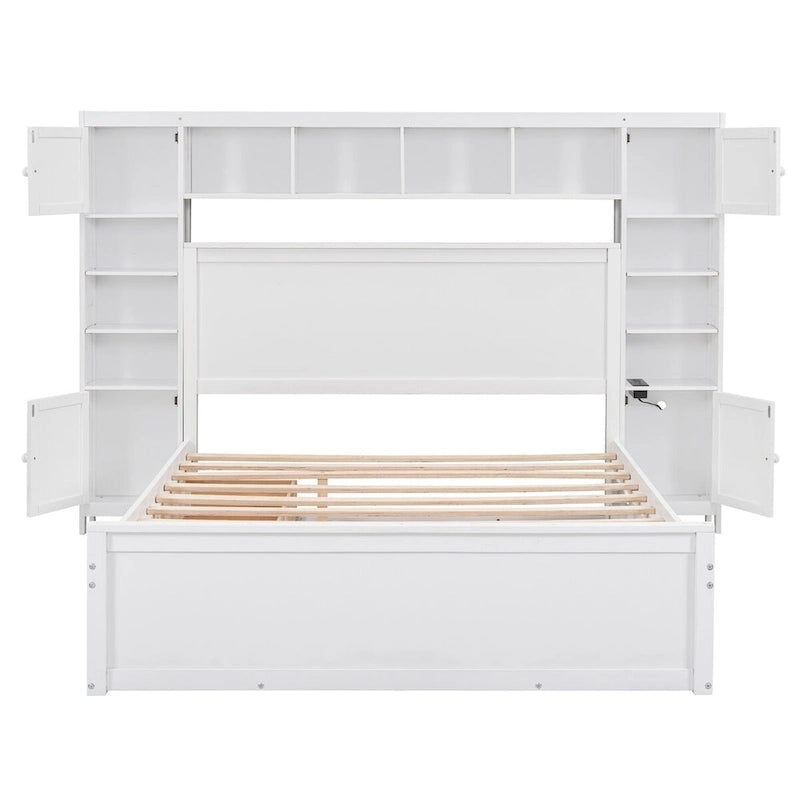 Struttura letto matrimoniale queen size con contenitore e prese integrate