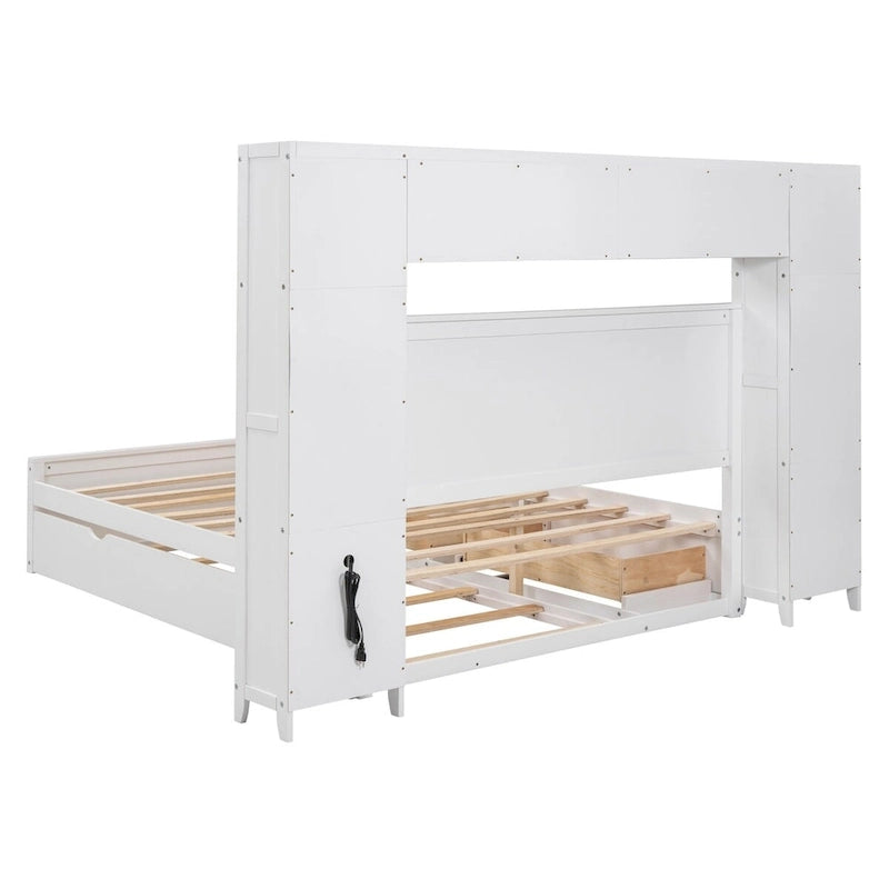 Struttura letto matrimoniale queen size con contenitore e prese integrate