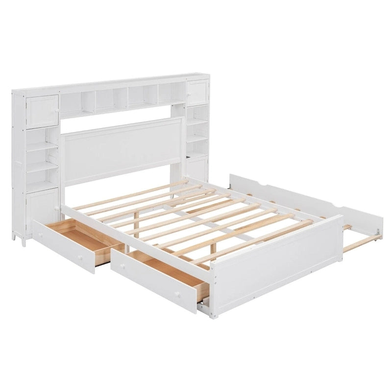 Struttura letto matrimoniale queen size con contenitore e prese integrate