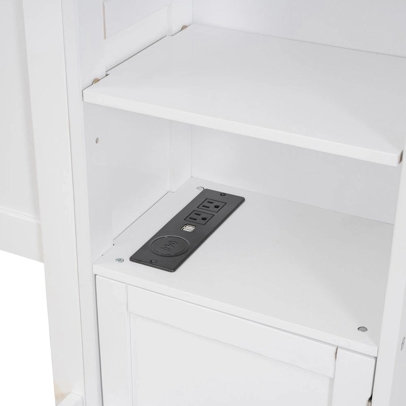 Struttura letto matrimoniale queen size con contenitore e prese integrate