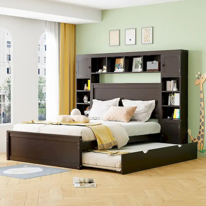 Struttura letto matrimoniale queen size con contenitore e prese integrate