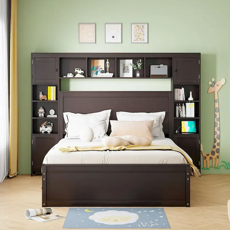 Struttura letto matrimoniale queen size con contenitore e prese integrate