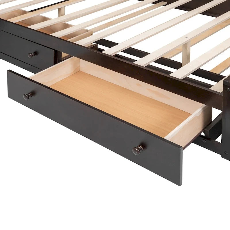 Struttura letto matrimoniale queen size con contenitore e prese integrate