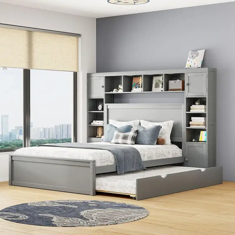 Struttura letto matrimoniale queen size con contenitore e prese integrate