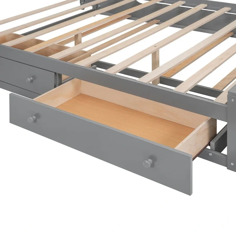 Struttura letto matrimoniale queen size con contenitore e prese integrate