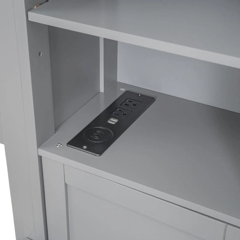 Struttura letto matrimoniale queen size con contenitore e prese integrate