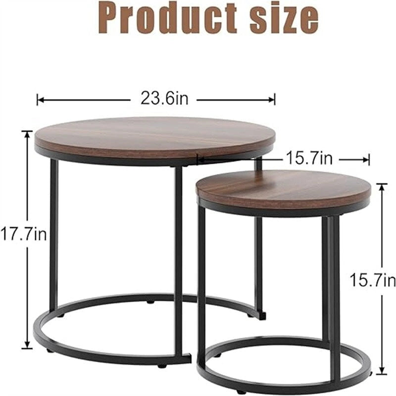 Set di 2 tavolini nidificanti