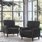 Poltroncina di design imbottita con borchie decorative