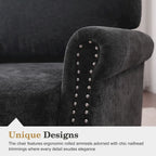 Poltroncina di design imbottita con borchie decorative